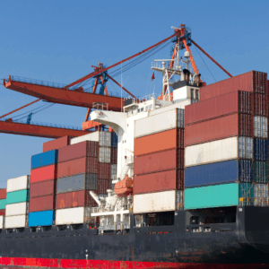 FOB (Free on Board) transfers ownership and liability for goods from the seller to the buyer.