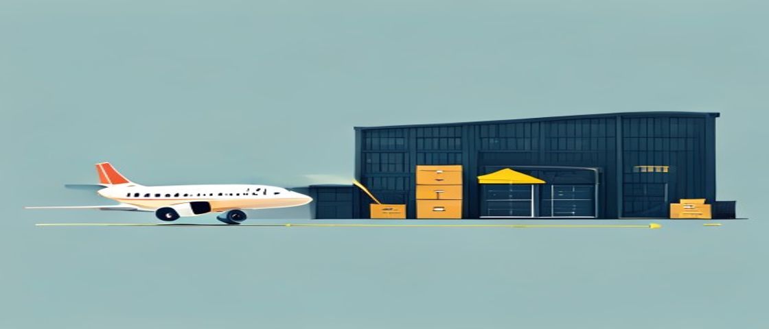 Air freight cargo aircraft to Amazon FBA warehouse delivery diagram, ExFreight