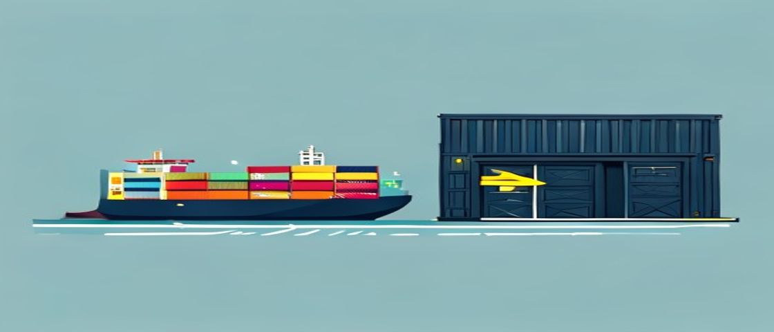 Ocean freight container ship to Amazon FBA warehouse delivery diagram, ExFreight