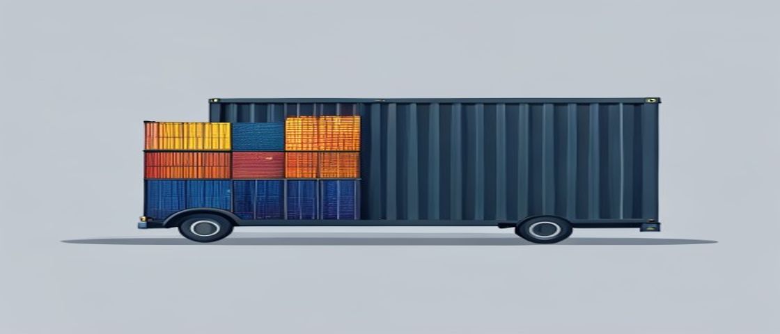 LCL consolidated less-than-container shipping container with multi-shipper cargo standalone diagram, ExFreight